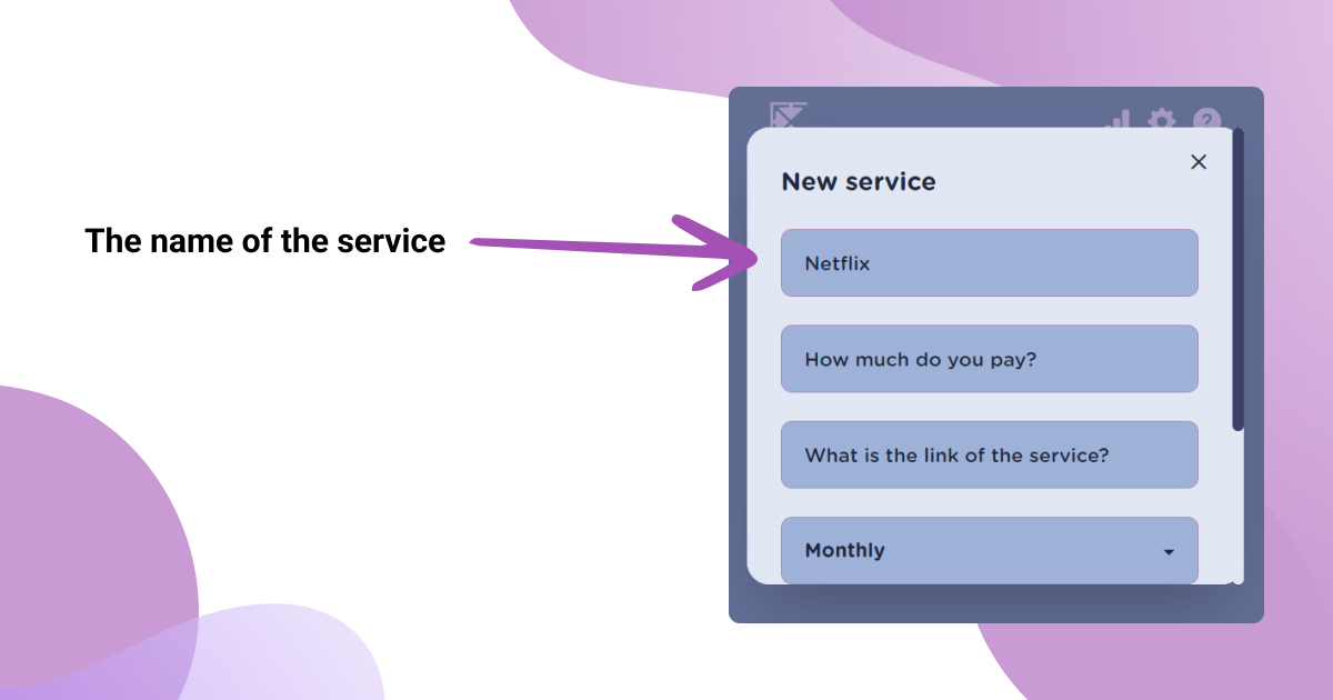 Adding the name of the service
